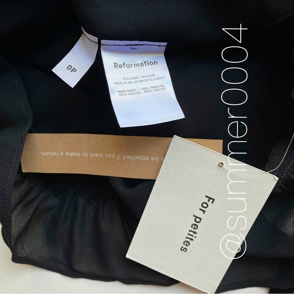 NWT Reformation Laurelai Mini Dress Black Petite P0 - Picture 11 of 11